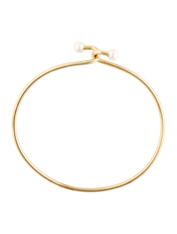 Tiffany & Co. Vintage 14K Pearl Hook Bangle Bracelet