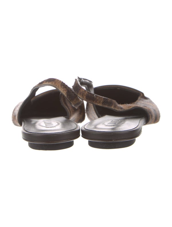 Tod's Ponyhair Animal Print Slingback Flats