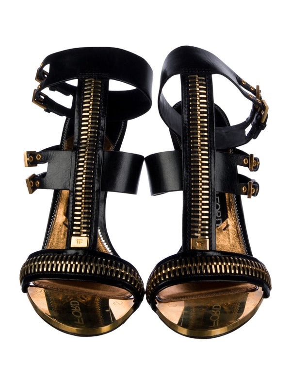 Tom Ford Leather T-Strap Sandals