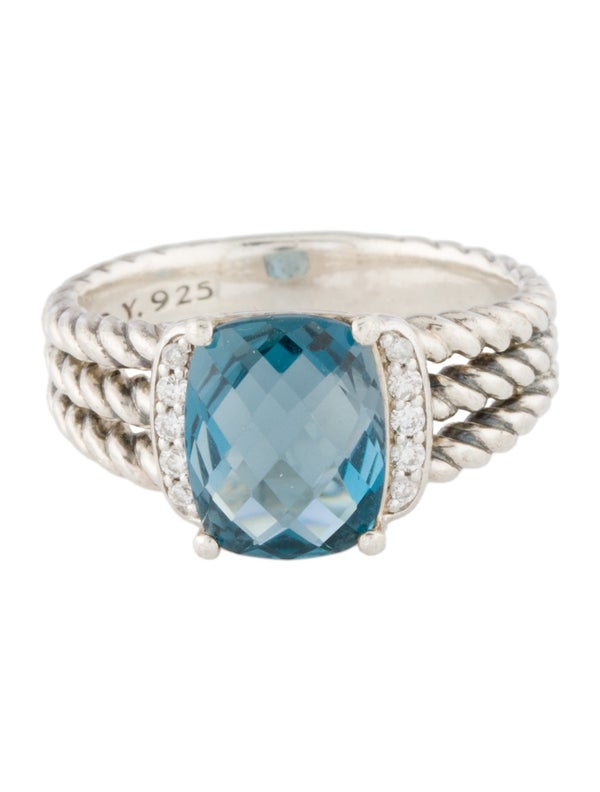 David Yurman Topaz & Diamond Petite Wheaton Cocktail Ring