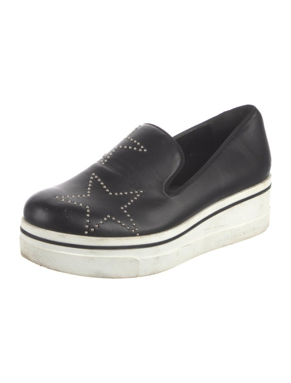 Stella McCartney Vegetarian Leather Studded Accents Wedge Sneakers