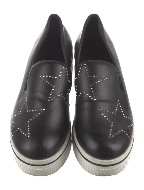 Stella McCartney Vegetarian Leather Studded Accents Wedge Sneakers