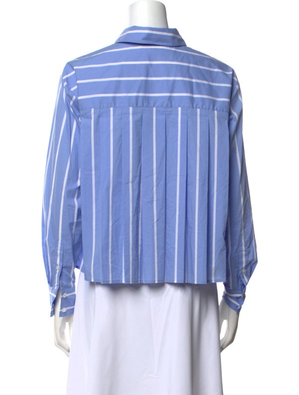 Veronica Beard Striped Long Sleeve Button-Up Top