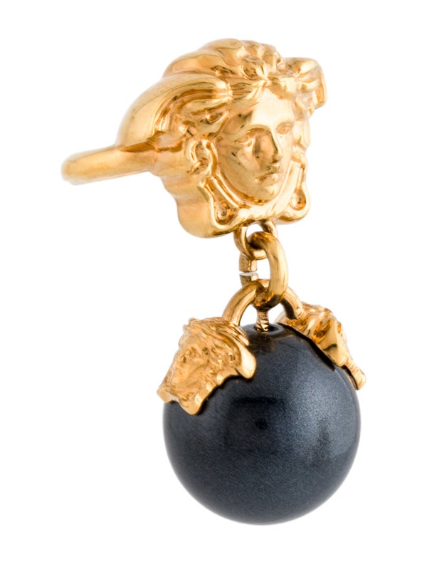 Versace Faux Pearl Medusa Cocktail Ring