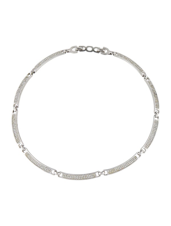 Christian Dior Vintage Crystal Link Collar Necklace