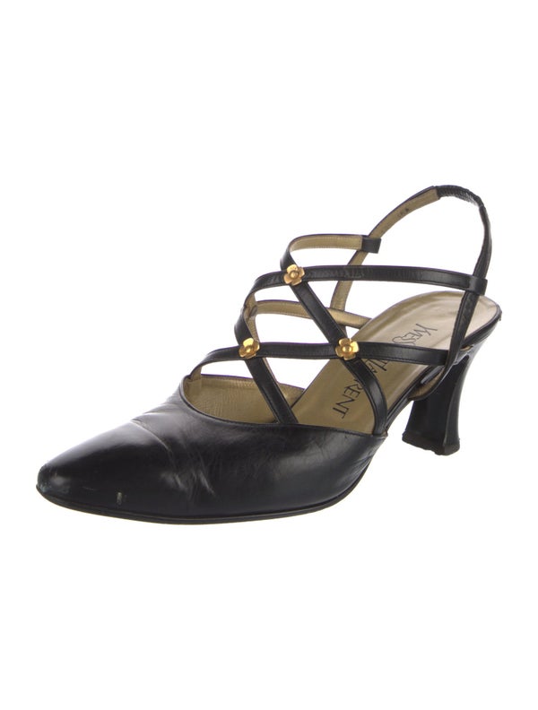 Yves Saint Laurent Vintage Leather Slingback Pumps