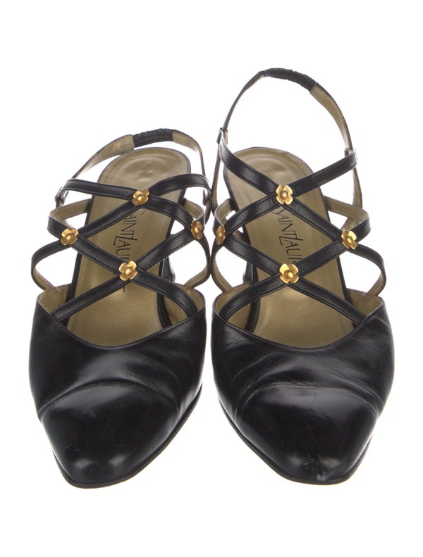 Yves Saint Laurent Vintage Leather Slingback Pumps