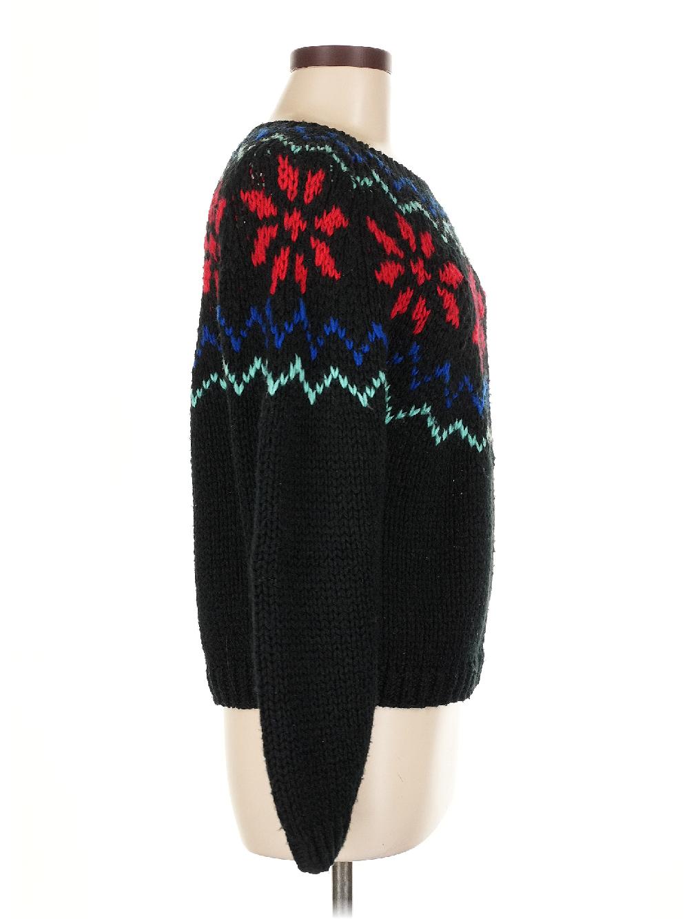 Assorted Brands 100% Acrylic Stars Black Pullover Sweater Size M - 52% Off