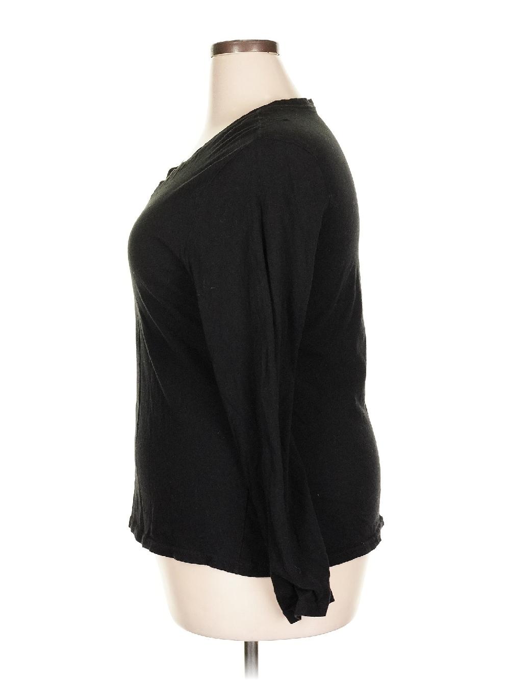 Faded Glory 100% Cotton Black 3/4 Sleeve T-Shirt Size 20 - 38% Off