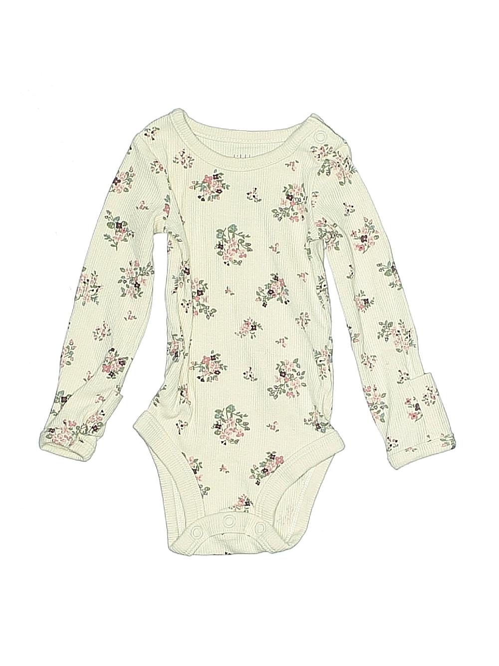 Little Planet Floral Ivory Long Sleeve Onesie Size Newborn - 45% off