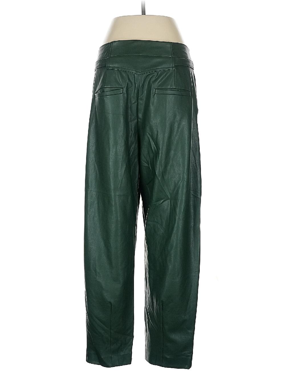Maeve By Anthropologie 100% Polyurethane Green Faux Leather Pants Size 8 - 68% Off