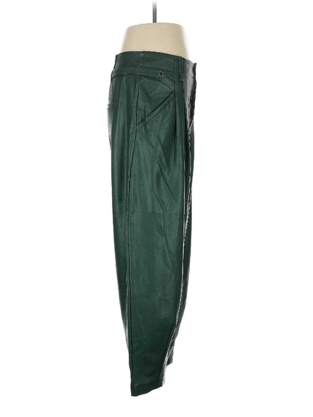 Maeve By Anthropologie 100% Polyurethane Green Faux Leather Pants Size 8 - 68% Off
