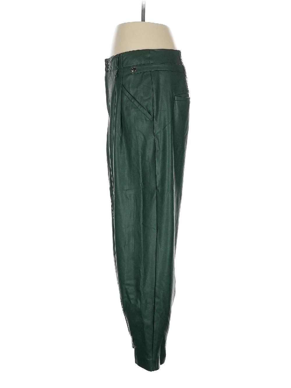 Maeve By Anthropologie 100% Polyurethane Green Faux Leather Pants Size 8 - 68% Off