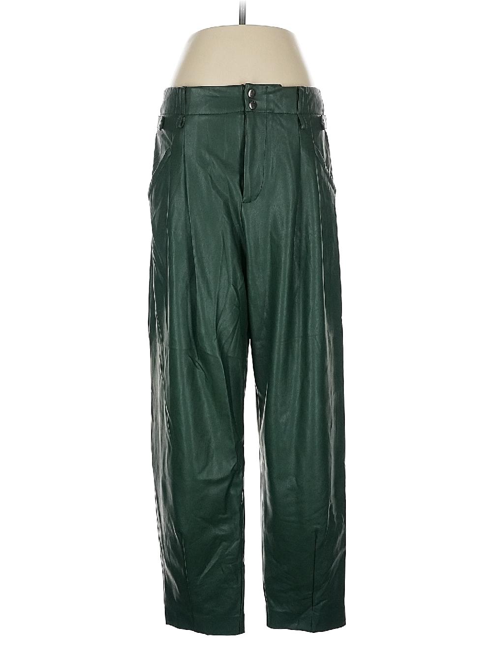Maeve by Anthropologie 100% Polyurethane Green Faux Leather Pants Size 8 - 68% off