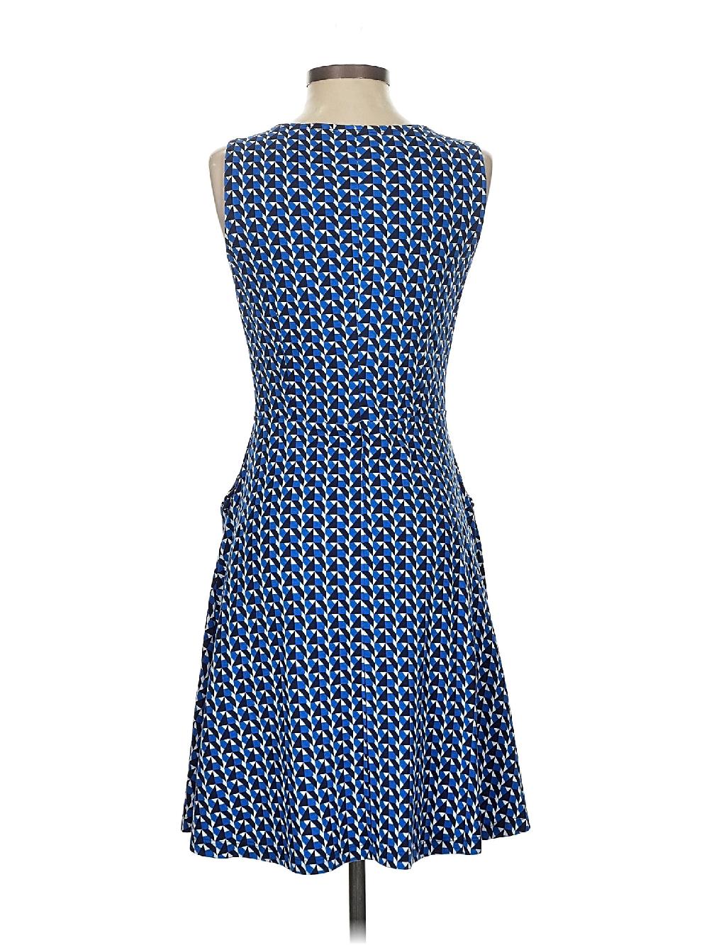 New York & Company 100% Cotton Print Blue Casual Dress Size S - 72% Off