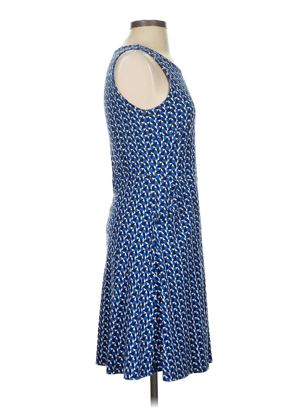 New York & Company 100% Cotton Print Blue Casual Dress Size S - 72% Off