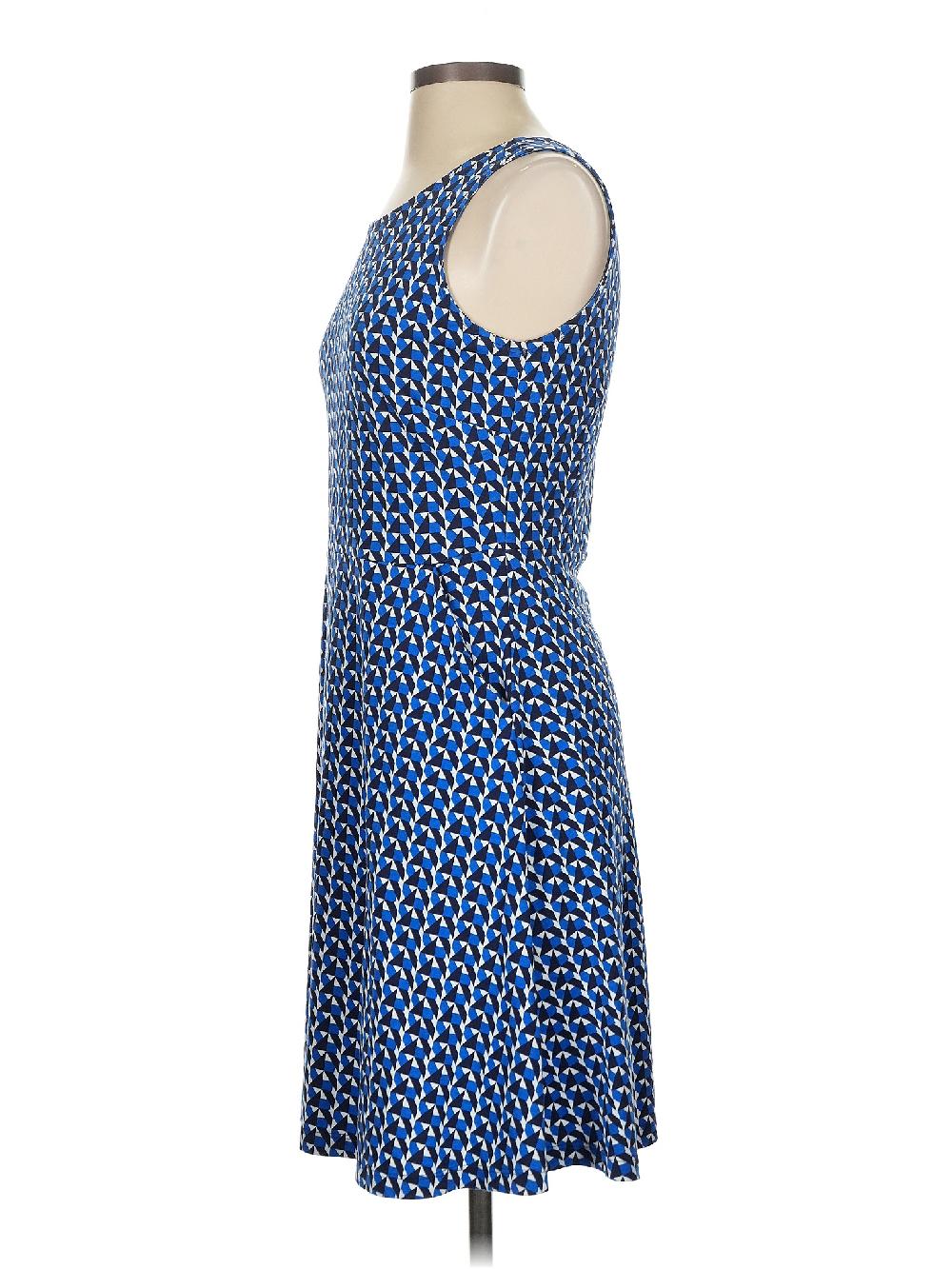 New York & Company 100% Cotton Print Blue Casual Dress Size S - 72% Off