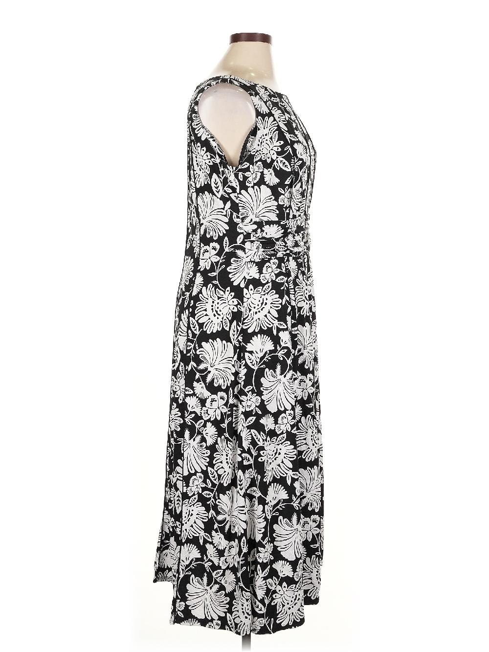 Perceptions Floral Black Casual Dress Size XL - 47% Off