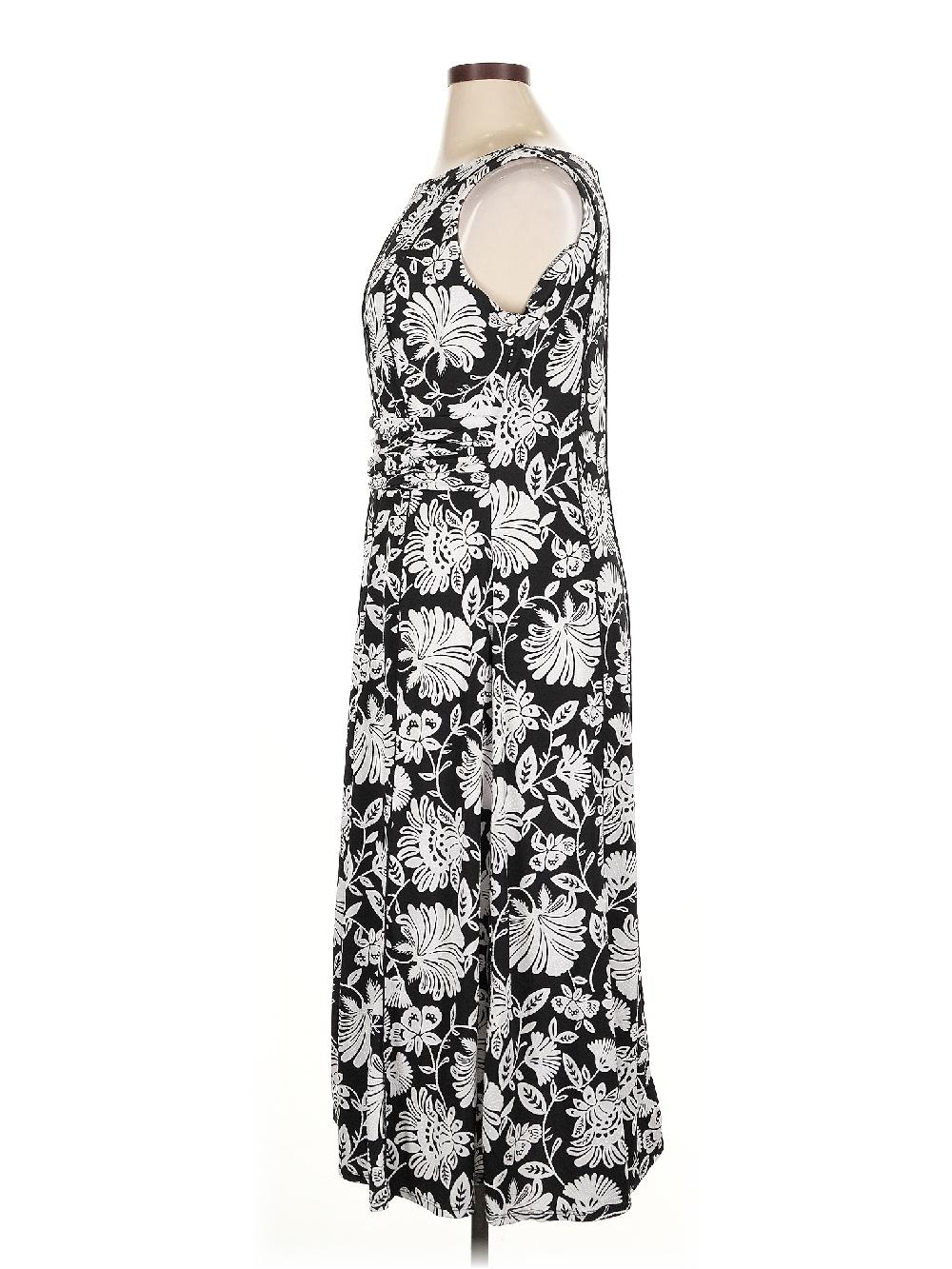 Perceptions Floral Black Casual Dress Size XL - 47% Off