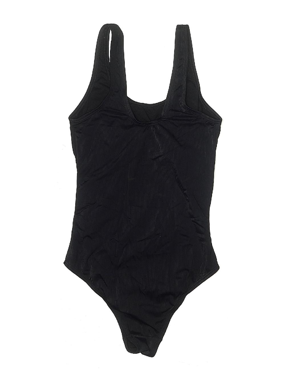 Pink Blush Solid Black One Piece Swimsuit Size Sm Maternity - 47% Off
