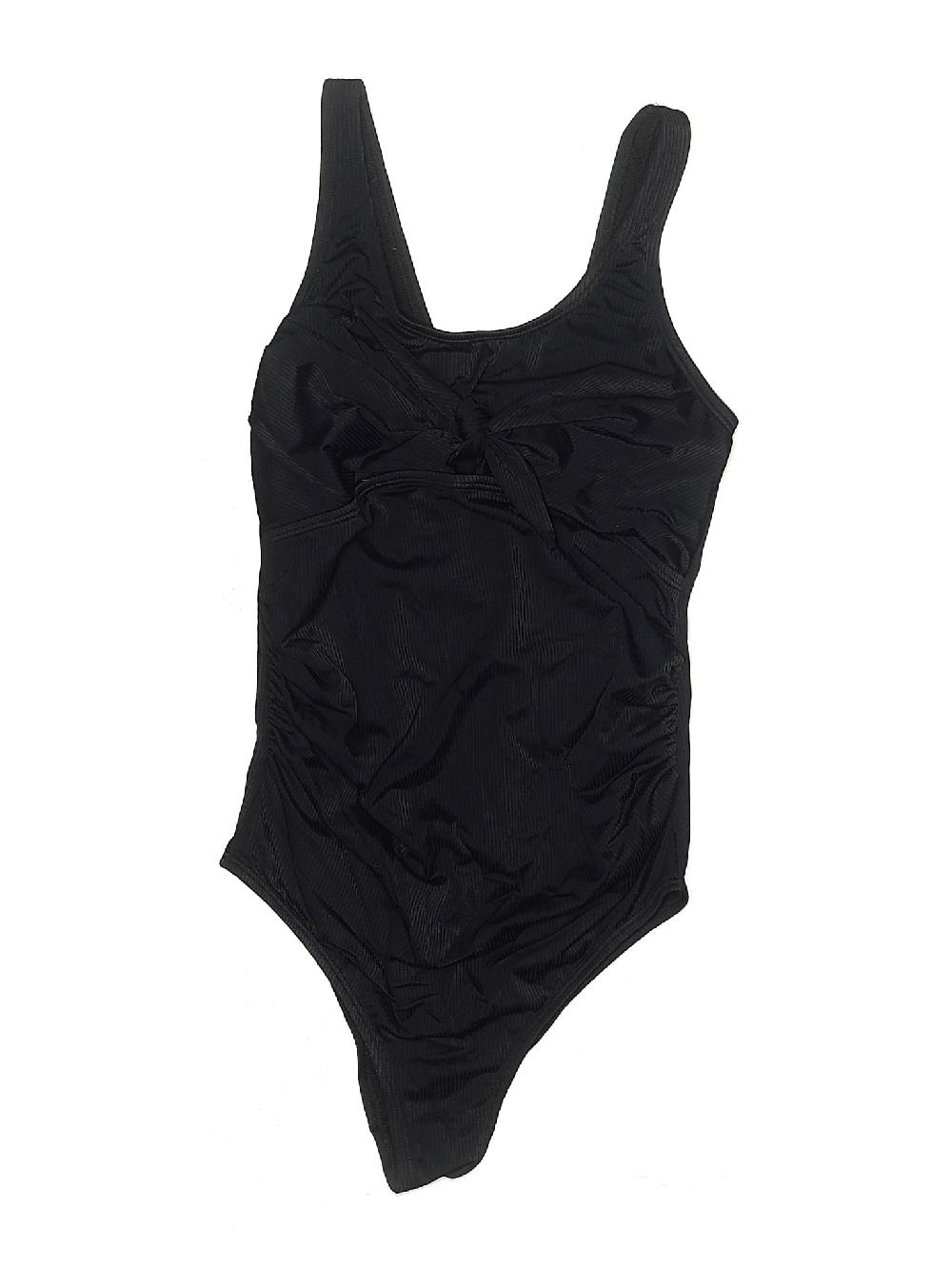 Pink Blush Solid Black One Piece Swimsuit Size Sm Maternity - 47% off
