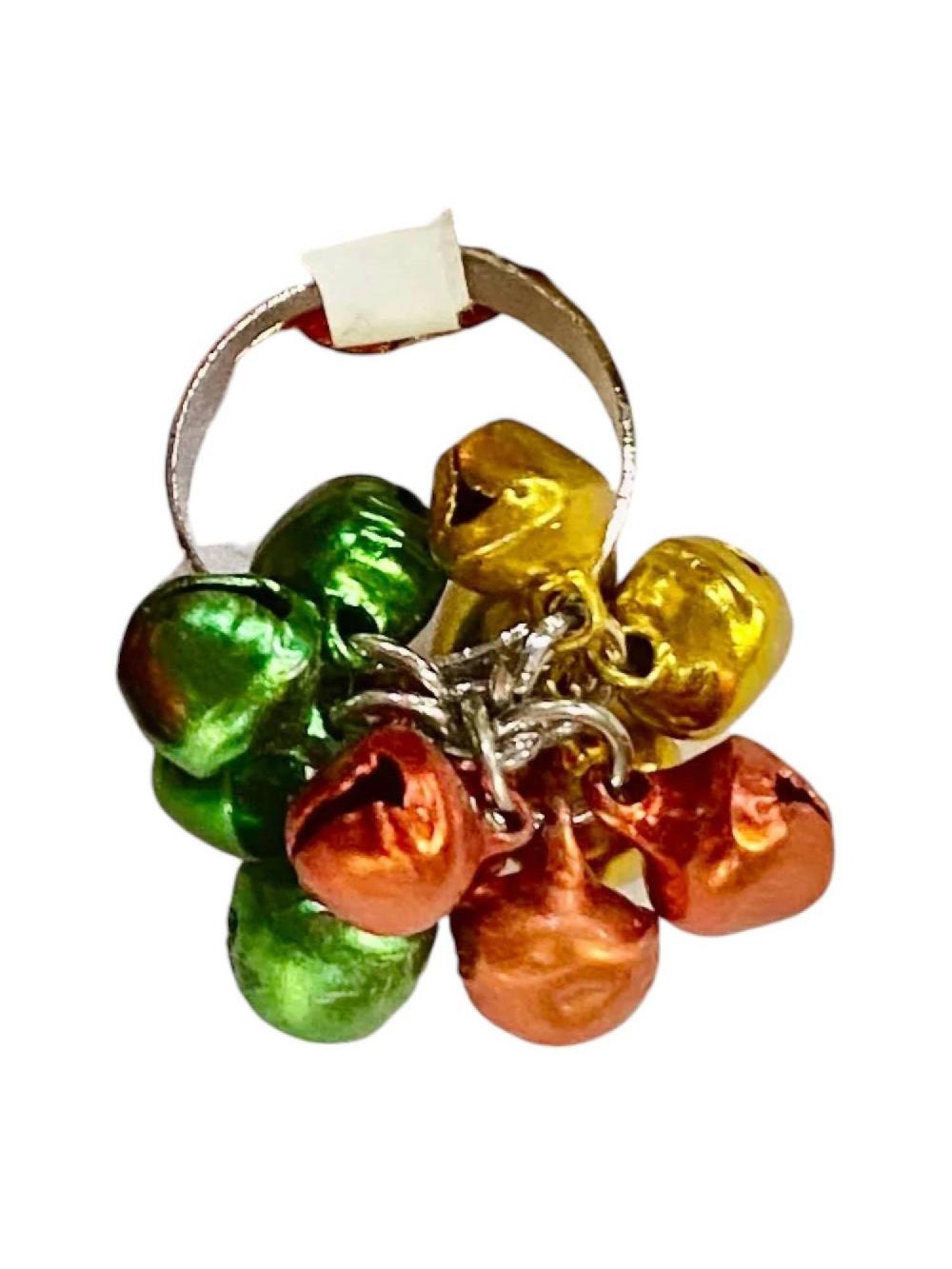 Sophia Collection Green Women's Festive Jingle Bell Adjustable Ring One size - 43% off