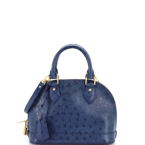 Louis Vuitton Alma Handbag Ostrich BB - Great | Item # 380938/2 / blue