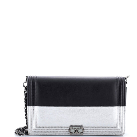 Chanel Bicolor Boy Wallet on Chain Calfskin - Very Good | Item # 380988/1 / black