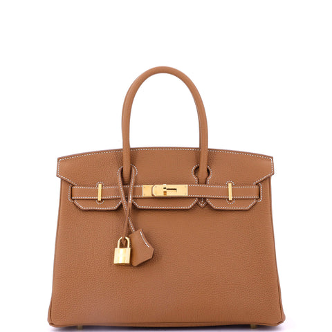 Hermes Birkin Handbag Gold Togo with Gold Hardware 30 - Great | Item # 354533/1 / brown