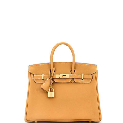 Hermes Birkin Handbag Natural Sable Maurice with Gold Hardware 25 - Excellent | Item # 341669/1 / brown