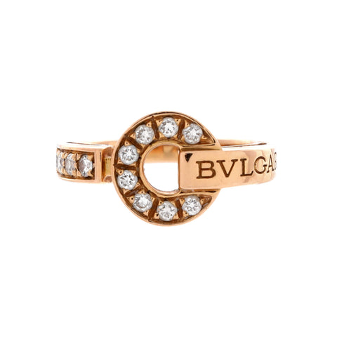 Bvlgari Bvlgari Bvlgari Ring 18K Rose Gold and Diamonds - Very Good | Item # 336225/5 / Rose Gold