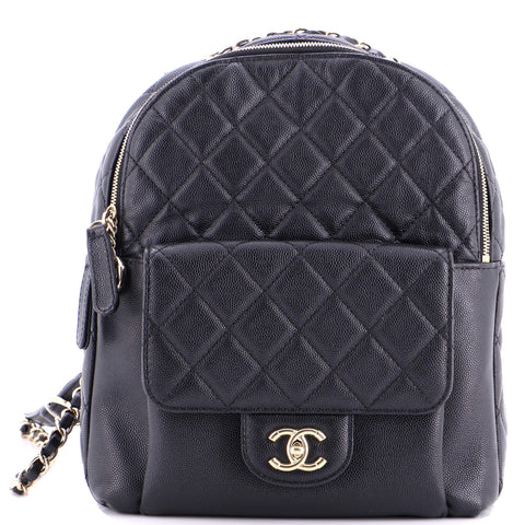 Chanel CC Day Backpack Quilted Caviar Large - Very Good | Item # 381421/2 / black