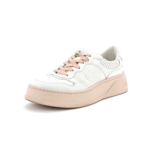 Gucci Chunky B Sneakers GG Embossed Perforated Leather - Very Good | Item # 359859/1 / neutral