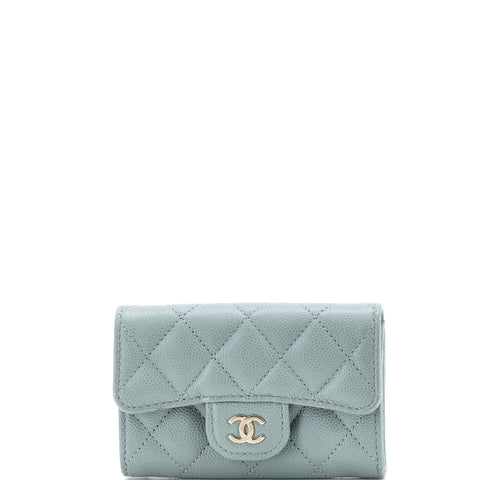 Chanel Classic Flap Card Holder Quilted Caviar - Great | Item # 378677/181 / green