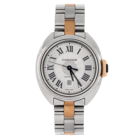 Cartier Cle de Cartier Automatic Watch Stainless Steel and Rose Gold 31 - Great | Item # 357221/235 / Neutral