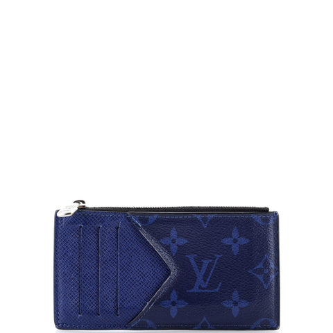 Louis Vuitton Coin Card Holder Monogram Taigarama - Good | Item # 360336/2 / blue