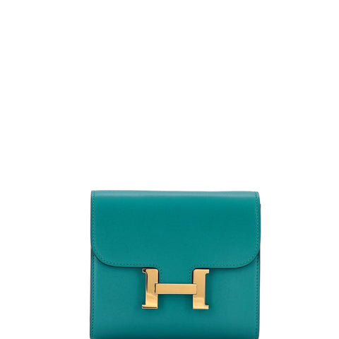 Hermes Constance Wallet Tadelakt Compact - Great | Item # 348955/14 / blue