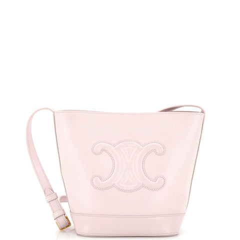 Celine Cuir Triomphe Bucket Bag Leather Small - Very Good | Item # 296250/3 / purple