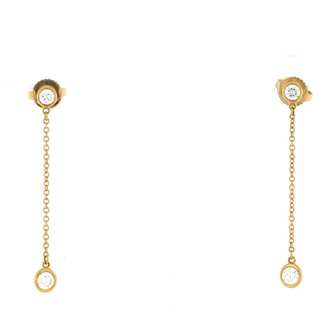 Tiffany u0026 Co. Elsa Peretti Diamonds By The Yard Drop Earrings 18K Yellow Gold with Diamonds .39CT - Great | Item # 309021/10 / Yellow Gold