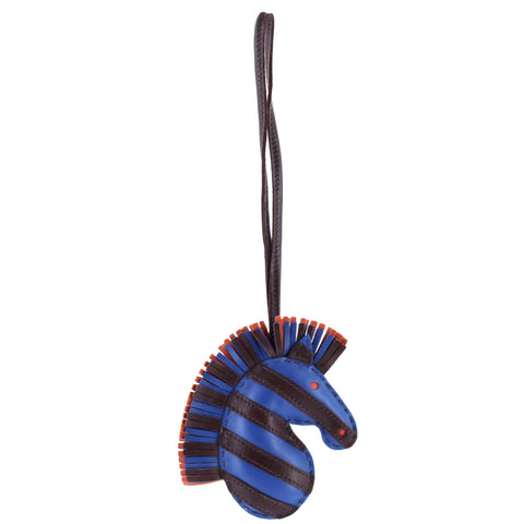 Hermes GeeGee Savannah Bag Charm Leather - Excellent | Item # 382235/1 / blue