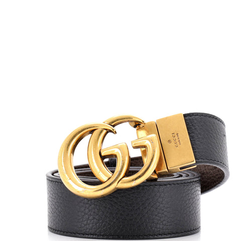 Gucci GG Marmont Reversible Belt Leather Wide - Very Good | Item # 357244/1 / black