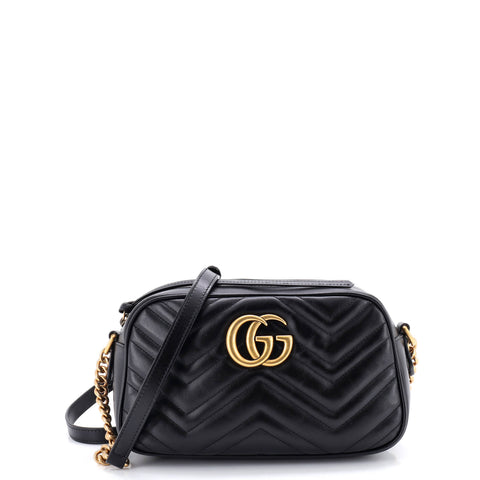 Gucci GG Marmont Shoulder Bag Matelasse Leather Small - Very Good | Item # 381044/1 / black