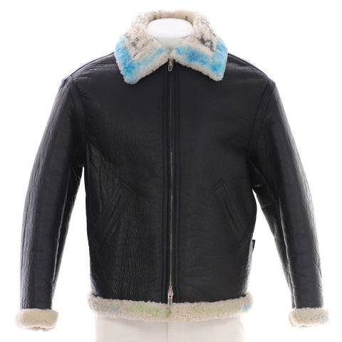 Balenciaga Graffiti Zip Jacket Leather and Shearling - Very Good | Item # 306165/1 / black