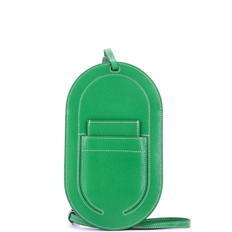 Hermes In-The-Loop Phone To Go Case Leather GM - Very Good | Item # 350345/2 / green