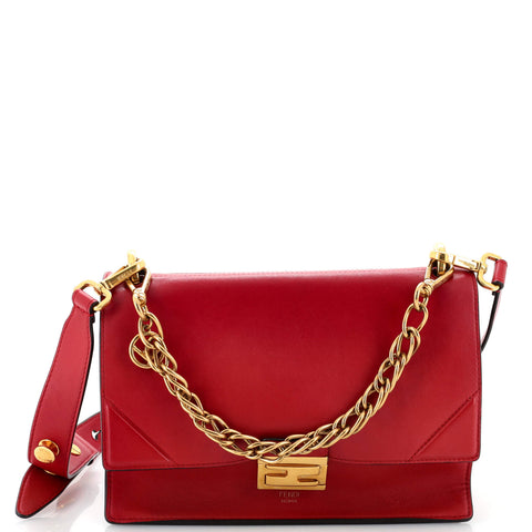 Fendi Kan U Shoulder Bag Leather Medium - Good | Item # 296037/2 / red