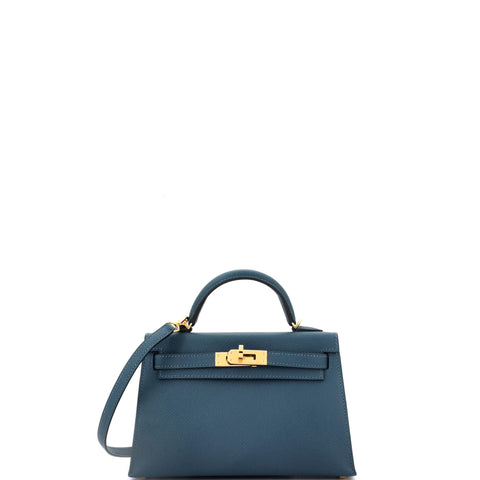 Hermes Kelly Mini II Bag Deep Blue Epsom with Gold Hardware 20 - Very Good | Item # 343295/25 / blue
