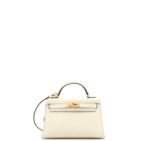 Hermes Kelly Mini II Bag Light Epsom with Gold Hardware 20 - Great | Item # 354180/1 / neutral