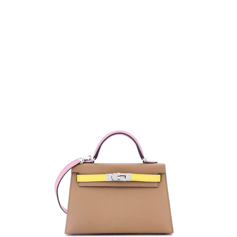 Hermes Kelly Mini II Bag Tricolor Epsom with Palladium Hardware 20 - Great | Item # 351747/1 / multicolor