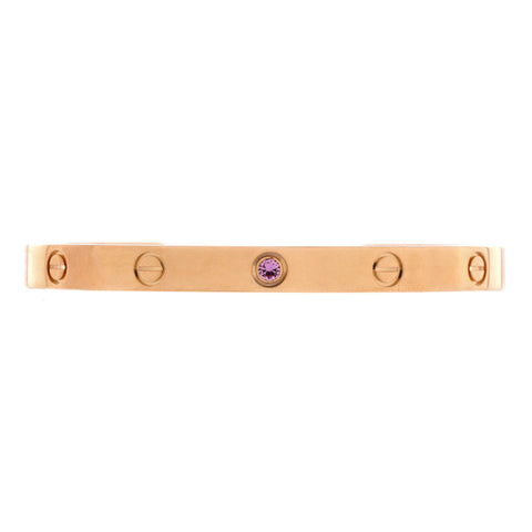 Cartier Love Cuff Bracelet 18K Rose Gold with Pink Sapphire - Great | Item # 356528/10 / Rose Gold