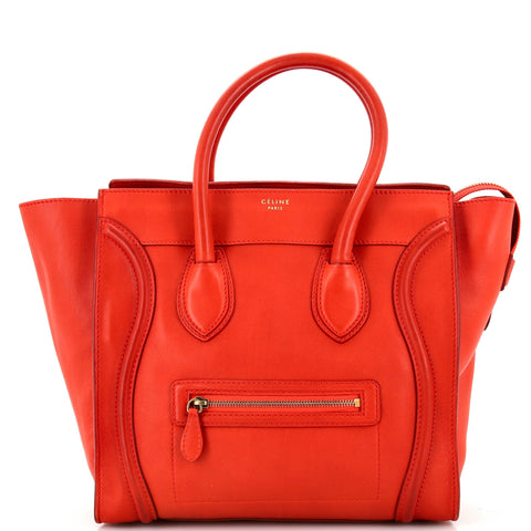 Celine Luggage Bag Smooth Leather Medium - Good | Item # 297729/1 / red